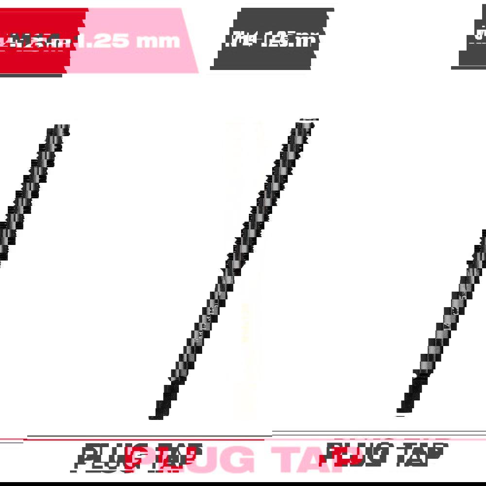 Straight Flute Taps; Tap Type: Straight Flute ; Thread Size (Inch): 14 ; Overall Length (Decimal Inch): 3.2500 ; Thread Standard: Metric ; Chamfer: Plug ; Material: High-Carbon Steel